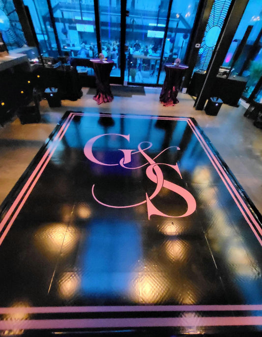 Full Print Custom Wedding Decal Dance Floor Wrap Gloss Removable Vinyl. Wedding Dancefloor design. Free Shipping
