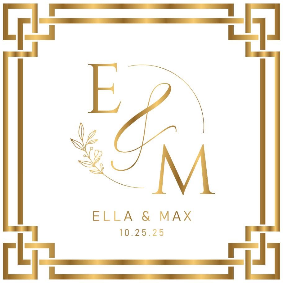 Custom Wedding Decal Dance Floor Wrap Gloss Removable Vinyl. Monogram Print and Vinyl to cover the entire dancefloor. Wedding logo design