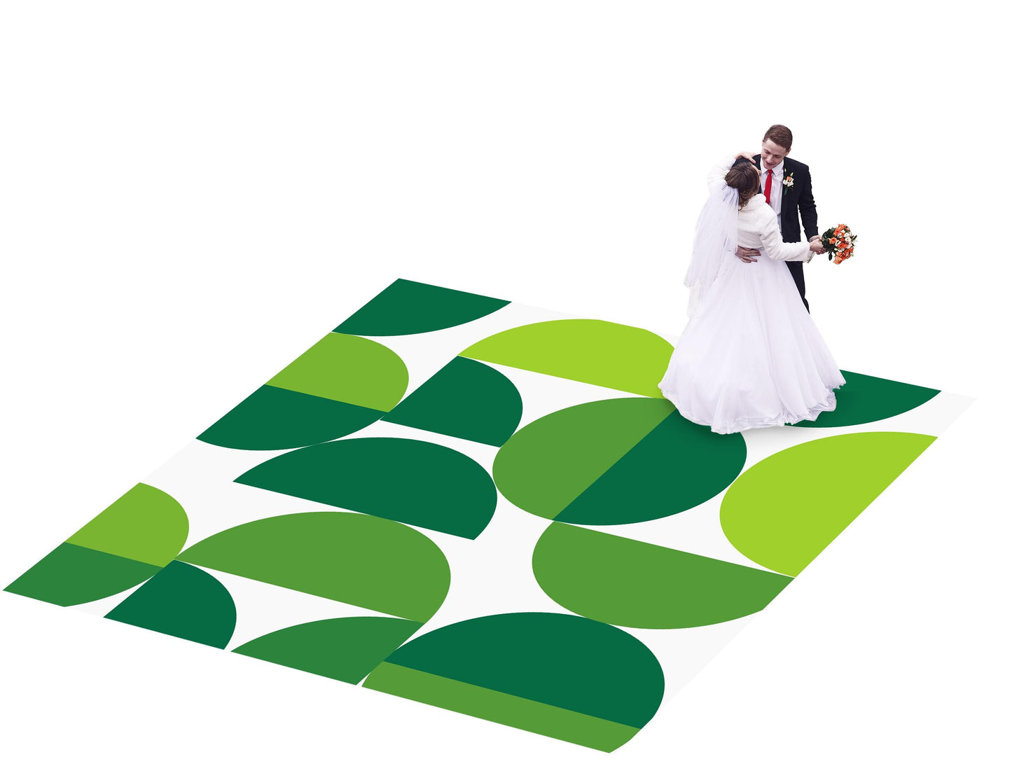 Custom Geometric Wedding Dance Floor Wrap, Removable Vinyl