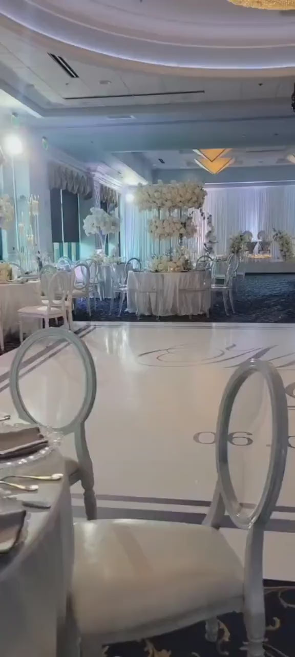 Custom  Wedding Decal Dance Floor Wrap Gloss Removable Vinyl. Monogram Print and Vinyl to cover the entire dancefloor. Wedding logo design
