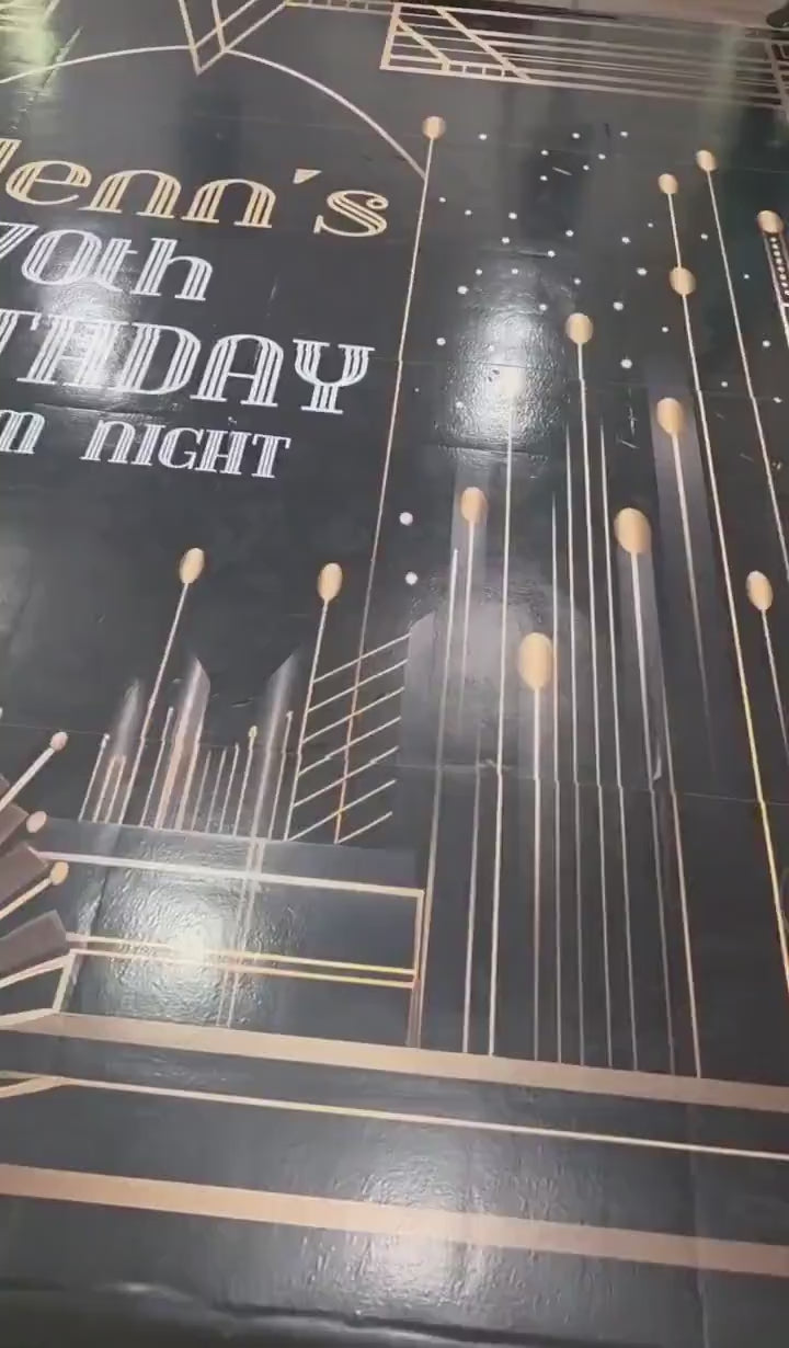 Customizable Birthday Great Gatsby Decal Dance Floor Wrap. Removable Vinyl. Birthday Gloss/Matte Floor Wrap. Free and Fast Shipping