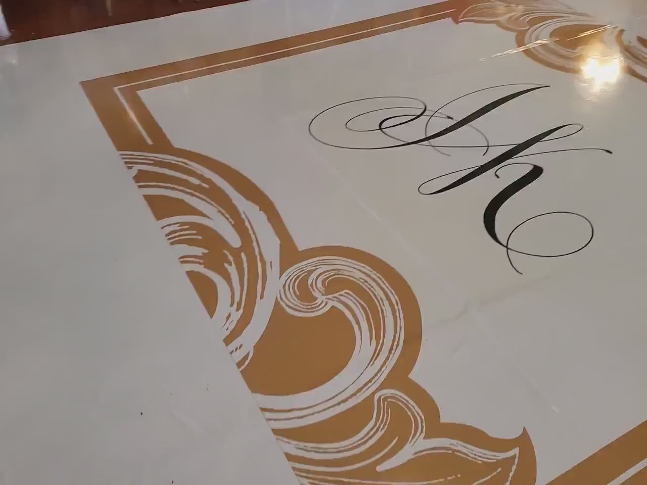 Full Print Custom Wedding Decal Dance Floor Wrap Gloss Removable Vinyl. Wedding Dancefloor design. Free Shipping