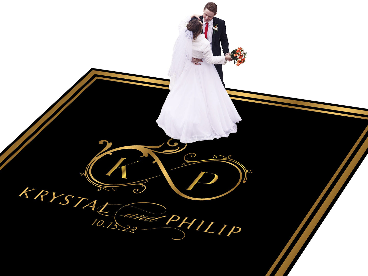 Full Print Custom Wedding Decal Dance Floor Wrap Gloss Removable Vinyl. Wedding Dancefloor design. Free Shipping