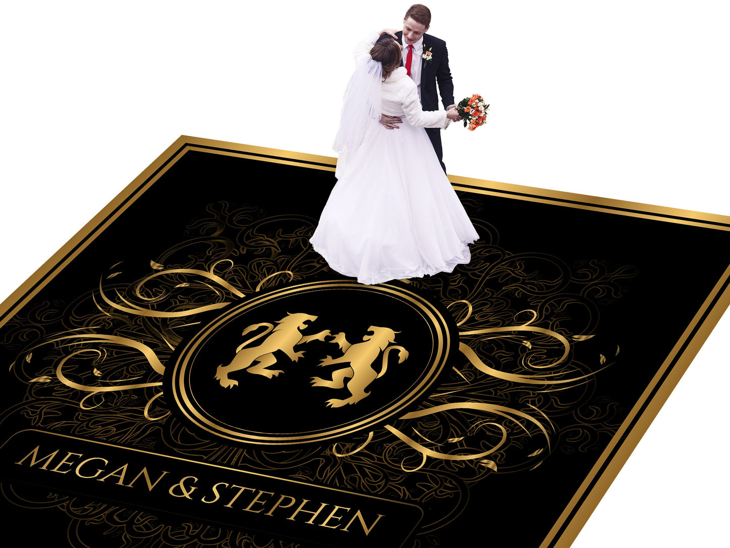 Full Print Custom Wedding Decal Dance Floor Wrap Gloss Removable Vinyl. Wedding Dancefloor design. Free Shipping