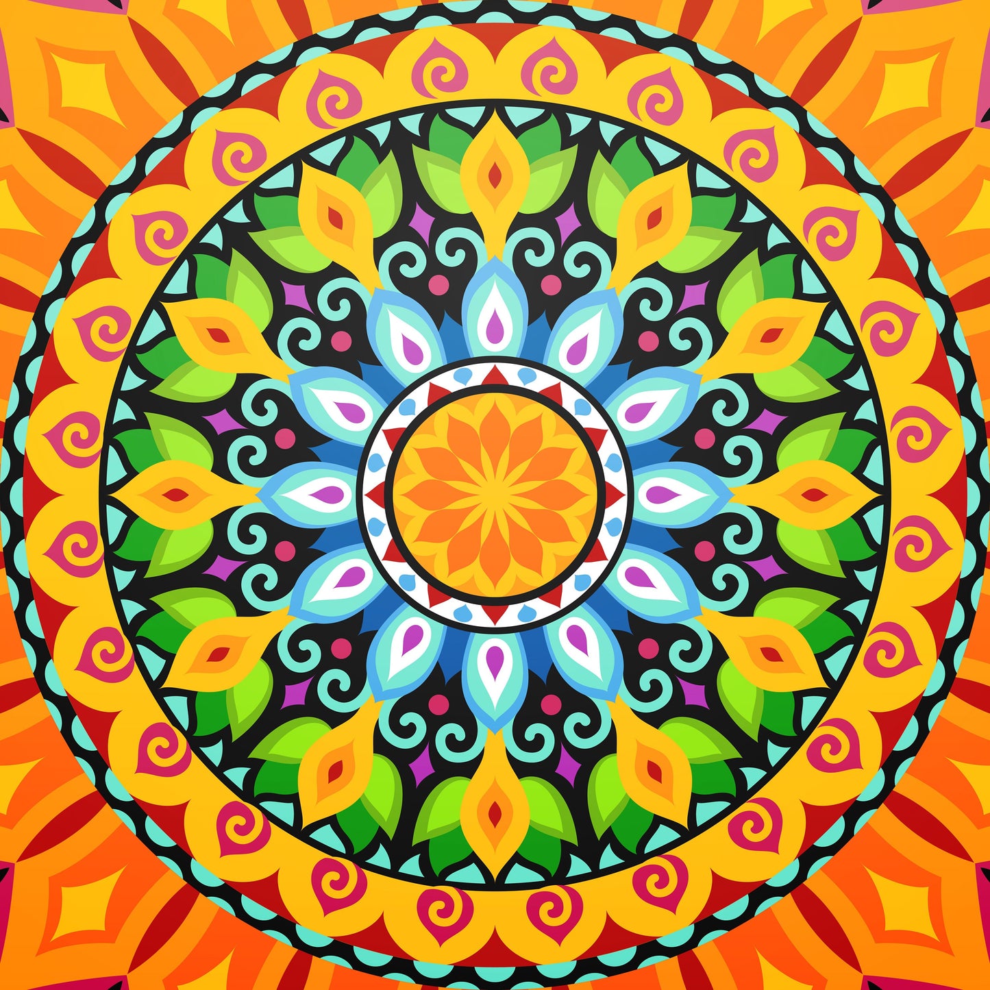 Indian Wedding Mehdi Mandala Sangeet Full Color Dancefloor print. Dancefloor Gloss/Matte Wrap Removable Vinyl. Print to cover dancefloor