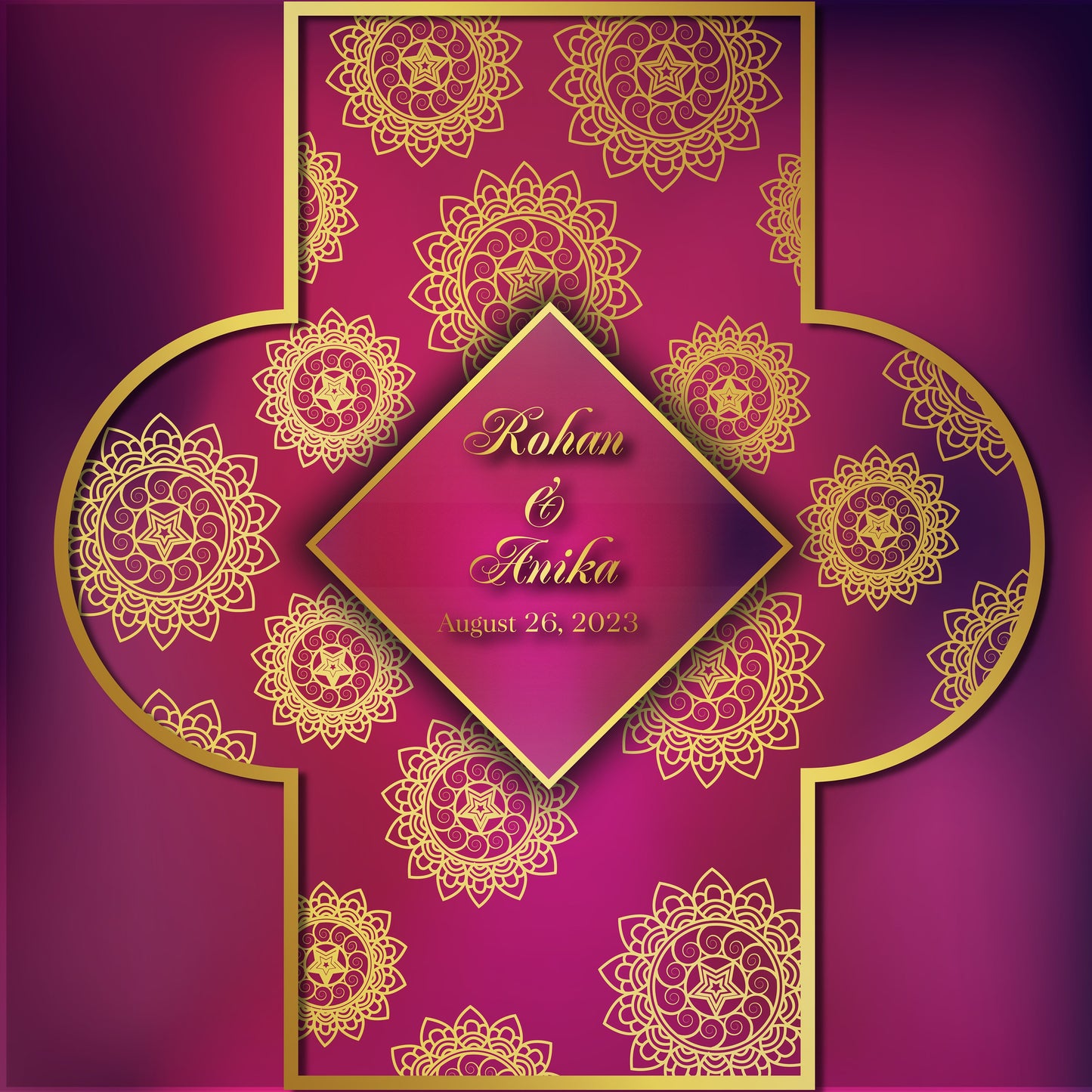 Indian Wedding Mehdi Mandala Sangeet Full Color Dancefloor print. Dancefloor Gloss/Matte Wrap Removable Vinyl. Print to cover dancefloor