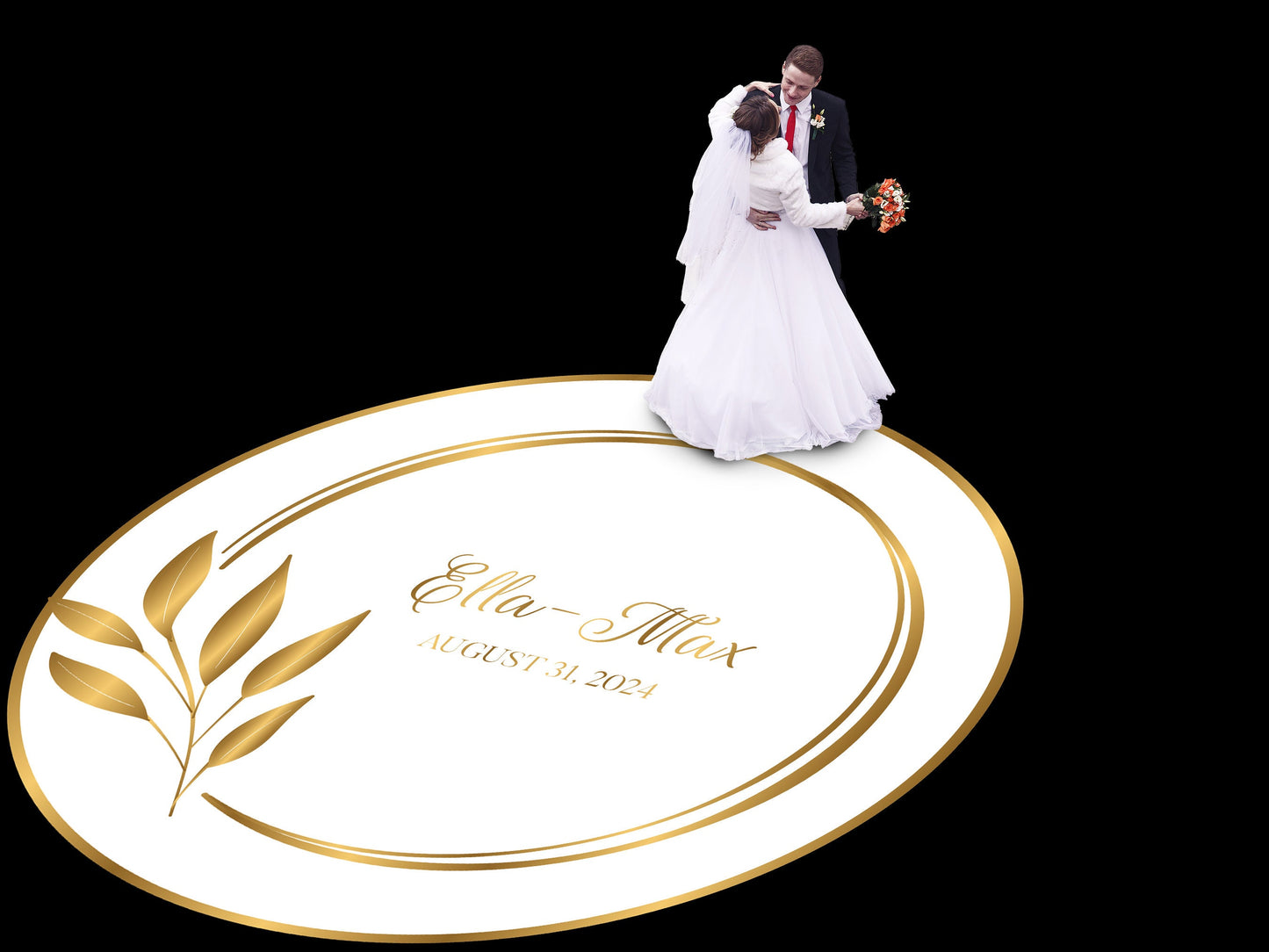 Unique Circular Custom Wedding Decal Dance Floor Wrap. Gloss Removable Vinyl. Wedding Floor designs that cover the dancefloor. Free Shipping