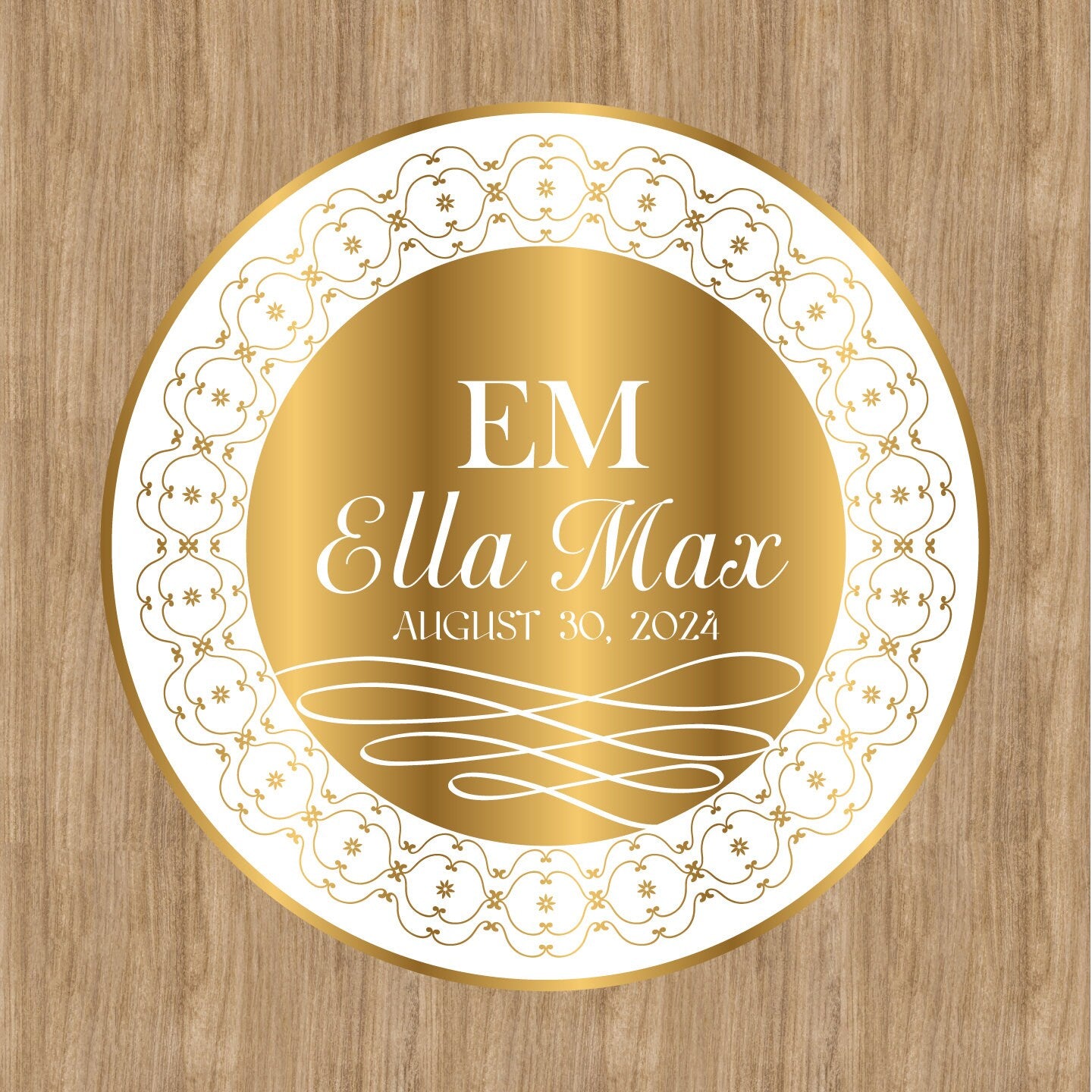 Unique Circular Custom Wedding Decal Dance Floor Wrap. Gloss Removable Vinyl. Wedding Floor designs that cover the dancefloor. Free Shipping