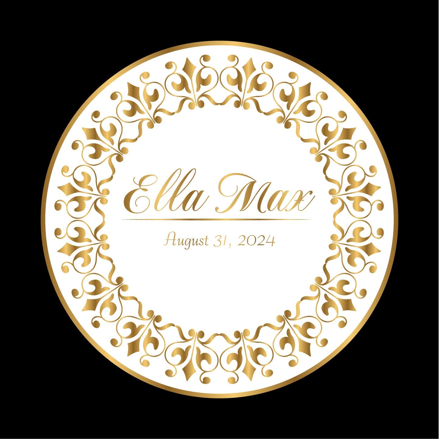 Unique Circular Custom Wedding Decal Dance Floor Wrap. Gloss Removable Vinyl. Wedding Floor designs that cover the dancefloor. Free Shipping