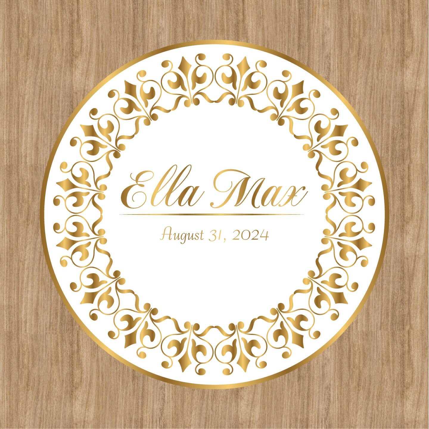 Unique Circular Custom Wedding Decal Dance Floor Wrap. Gloss Removable Vinyl. Wedding Floor designs that cover the dancefloor. Free Shipping