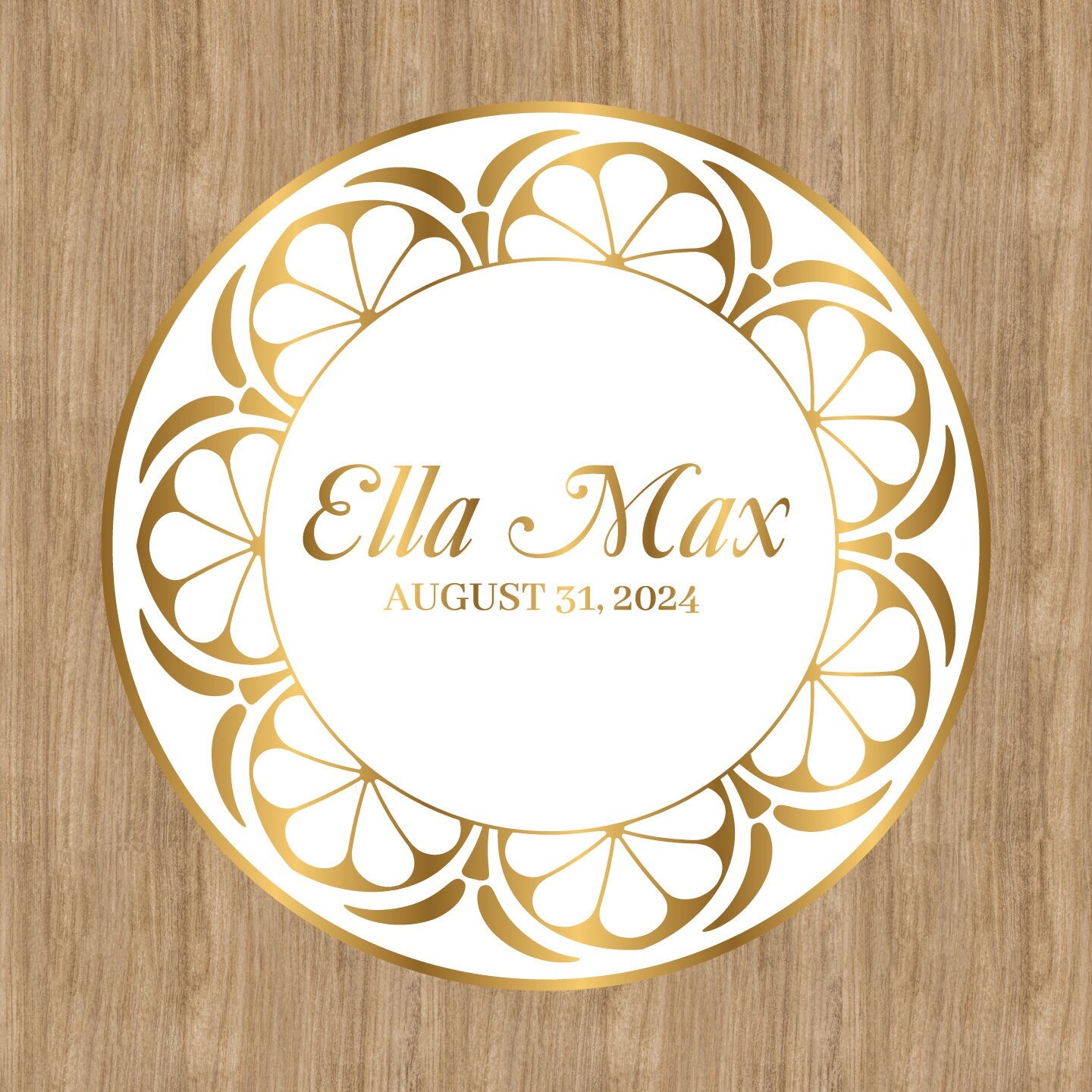 Unique Circular Custom Wedding Decal Dance Floor Wrap. Gloss Removable Vinyl. Wedding Floor designs that cover the dancefloor. Free Shipping