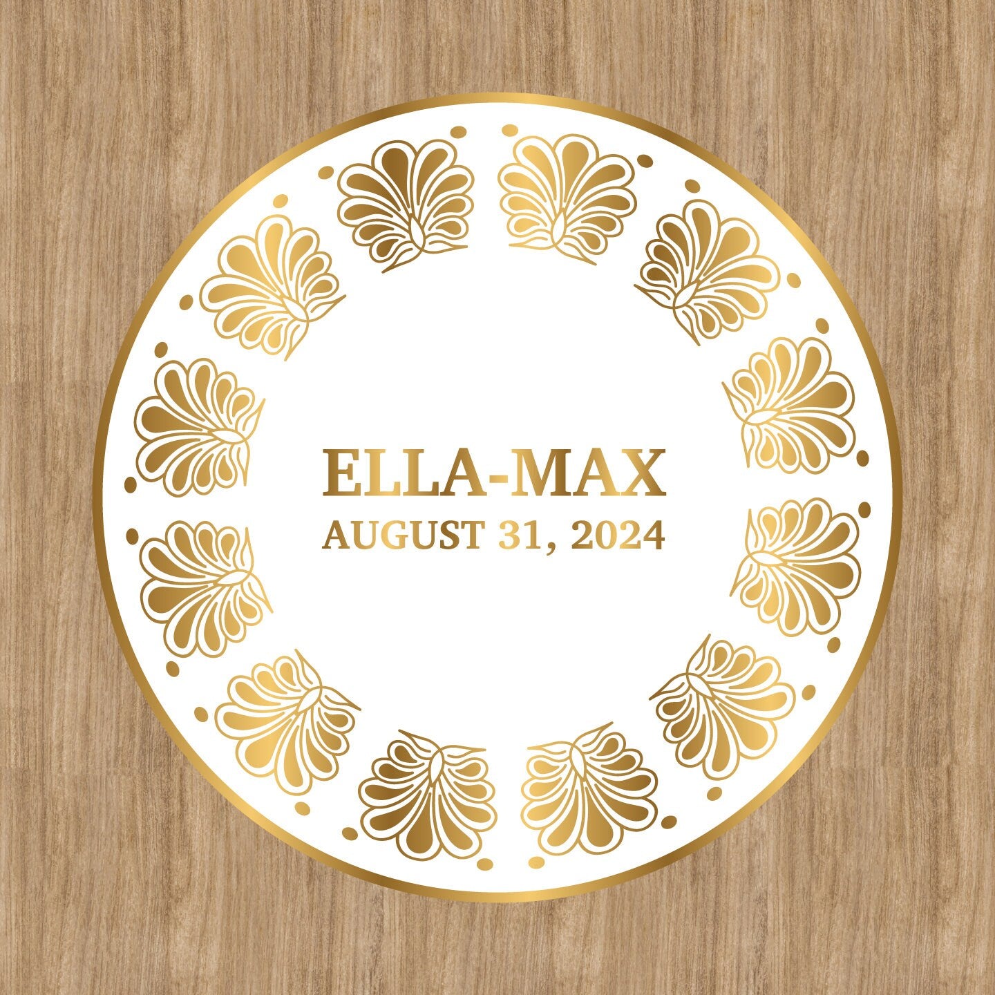 Unique Circular Custom Wedding Decal Dance Floor Wrap. Gloss Removable Vinyl. Wedding Floor designs that cover the dancefloor. Free Shipping