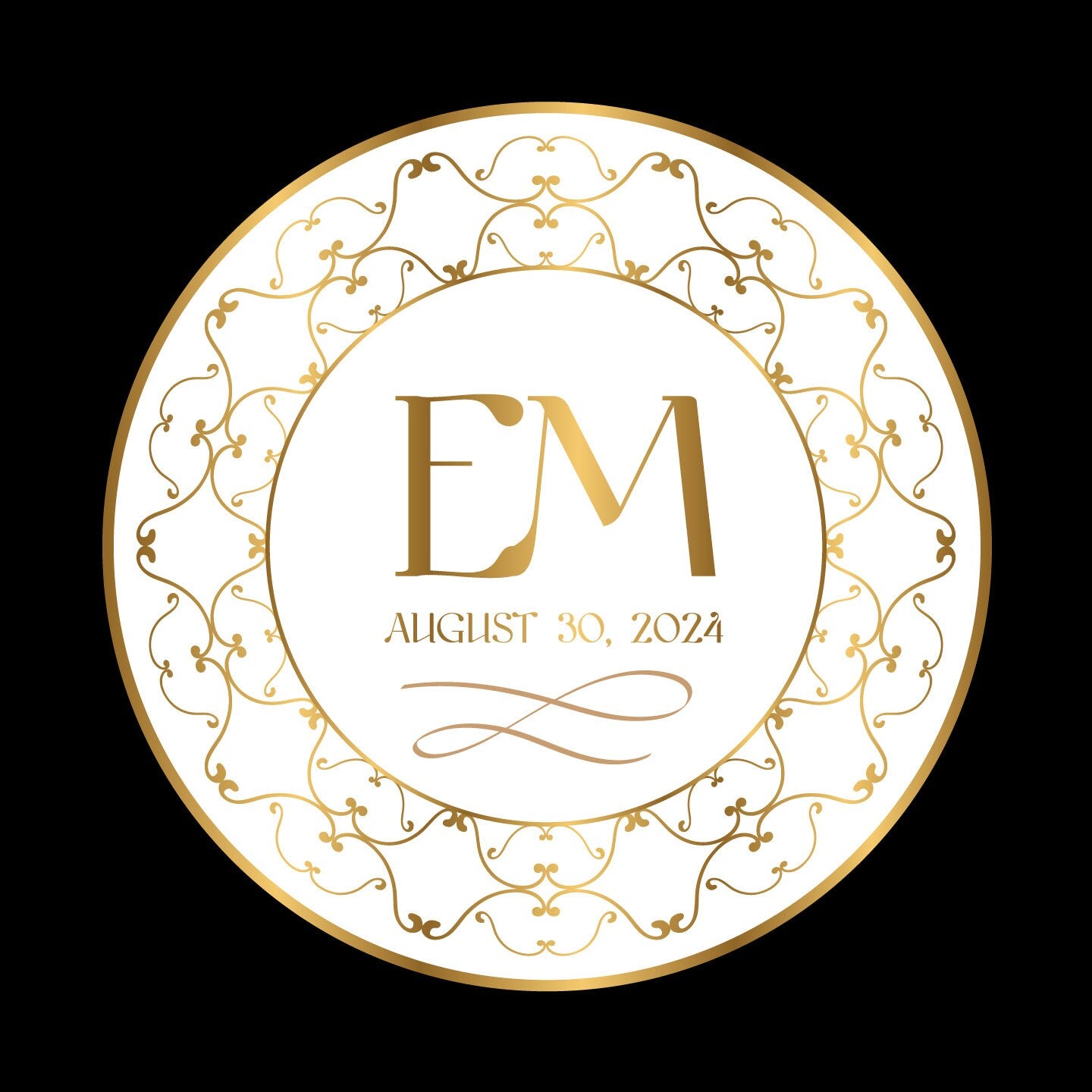 Unique Circular Custom Wedding Decal Dance Floor Wrap. Gloss Removable Vinyl. Wedding Floor designs that cover the dancefloor. Free Shipping