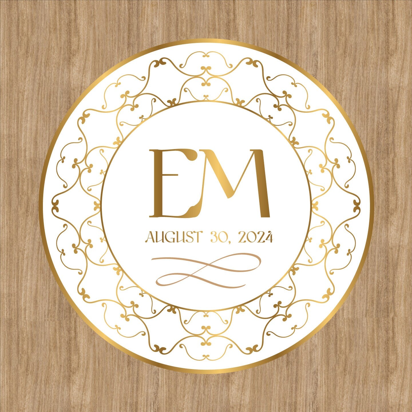 Unique Circular Custom Wedding Decal Dance Floor Wrap. Gloss Removable Vinyl. Wedding Floor designs that cover the dancefloor. Free Shipping