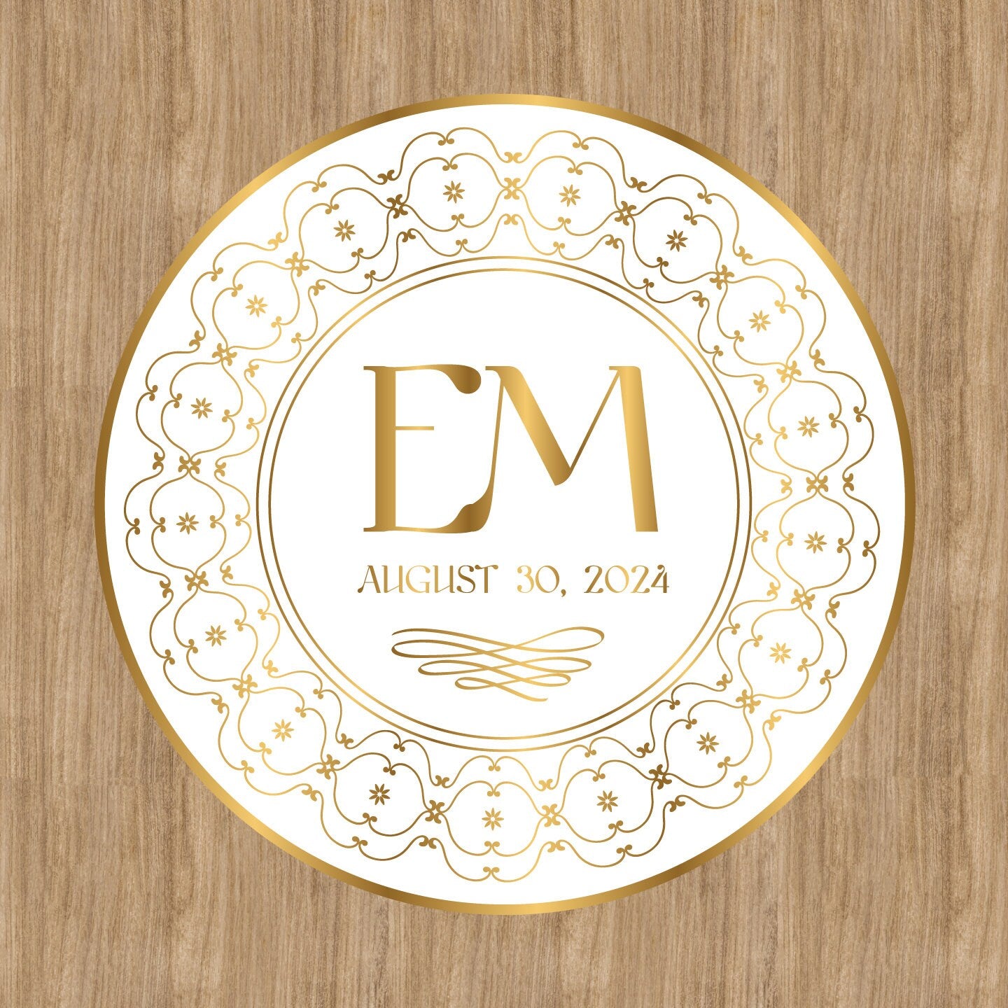 Unique Circular Custom Wedding Decal Dance Floor Wrap. Gloss Removable Vinyl. Wedding Floor designs that cover the dancefloor. Free Shipping