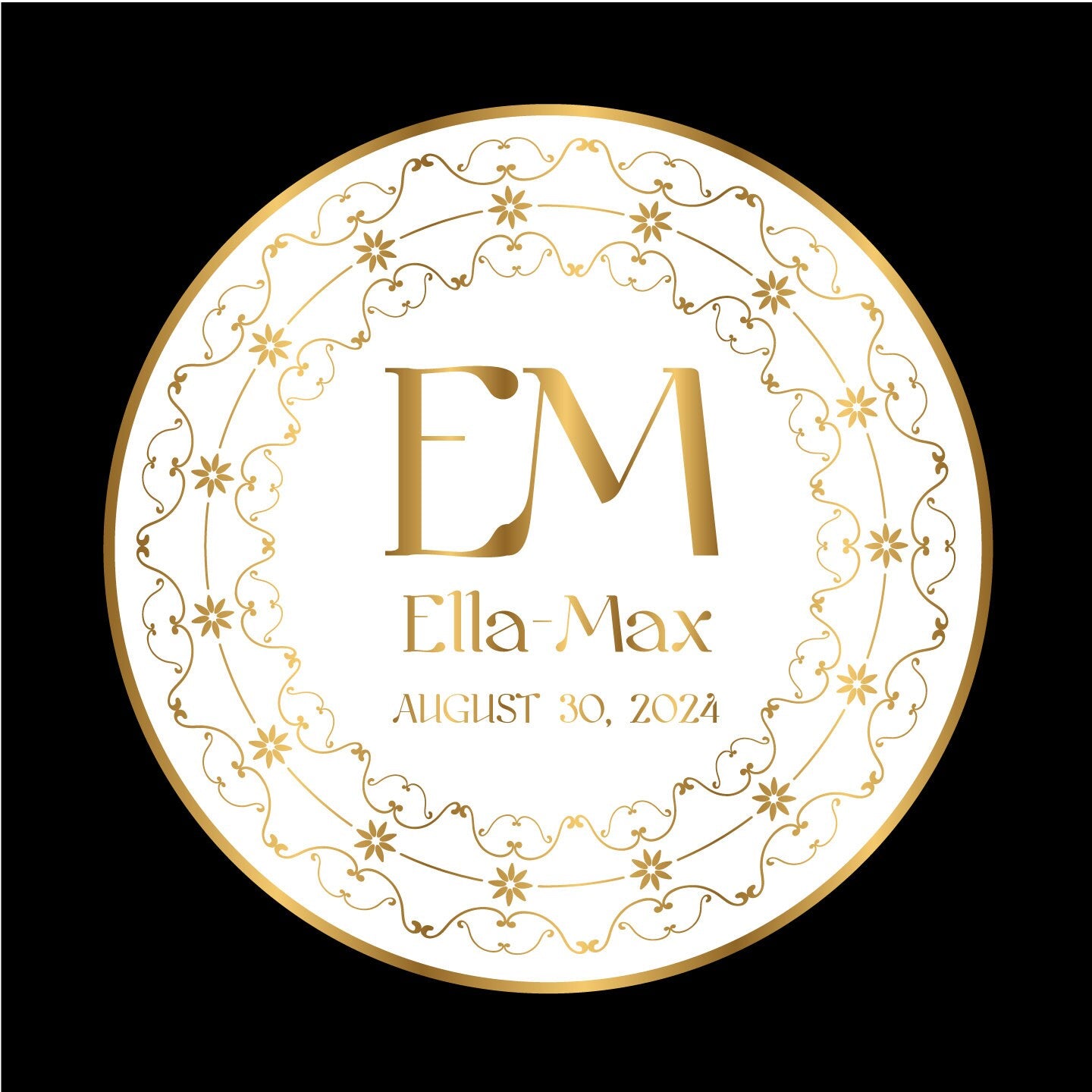 Unique Circular Custom Wedding Decal Dance Floor Wrap. Gloss Removable Vinyl. Wedding Floor designs that cover the dancefloor. Free Shipping