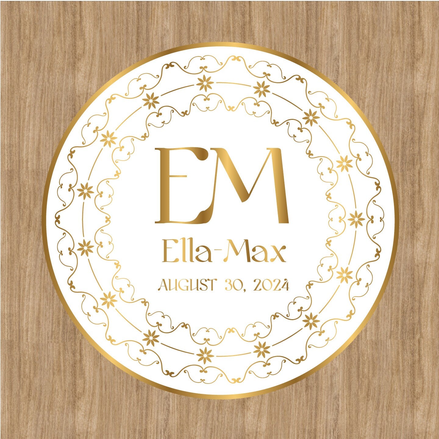 Unique Circular Custom Wedding Decal Dance Floor Wrap. Gloss Removable Vinyl. Wedding Floor designs that cover the dancefloor. Free Shipping