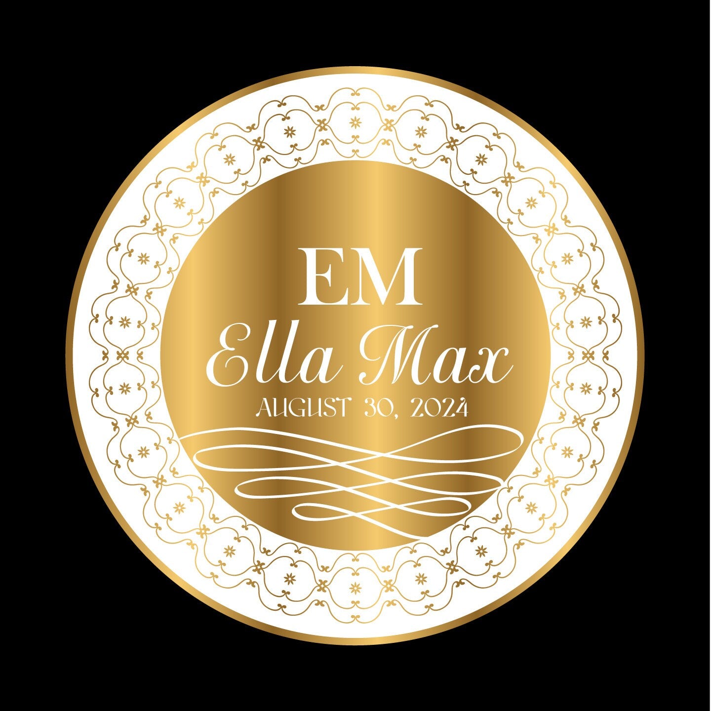 Unique Circular Custom Wedding Decal Dance Floor Wrap. Gloss Removable Vinyl. Wedding Floor designs that cover the dancefloor. Free Shipping