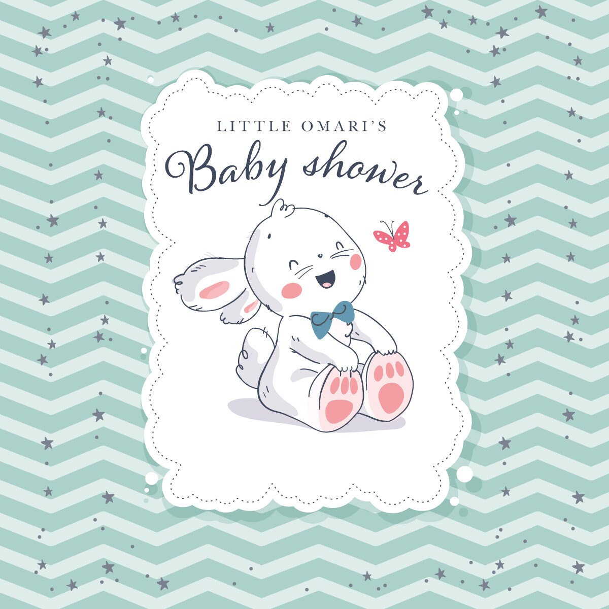 Customizable Baby Shower Decal Dance Floor Wrap Gloss Removable Vinyl. Vinyl to cover the entire dancefloor. Baby Shower party logo design
