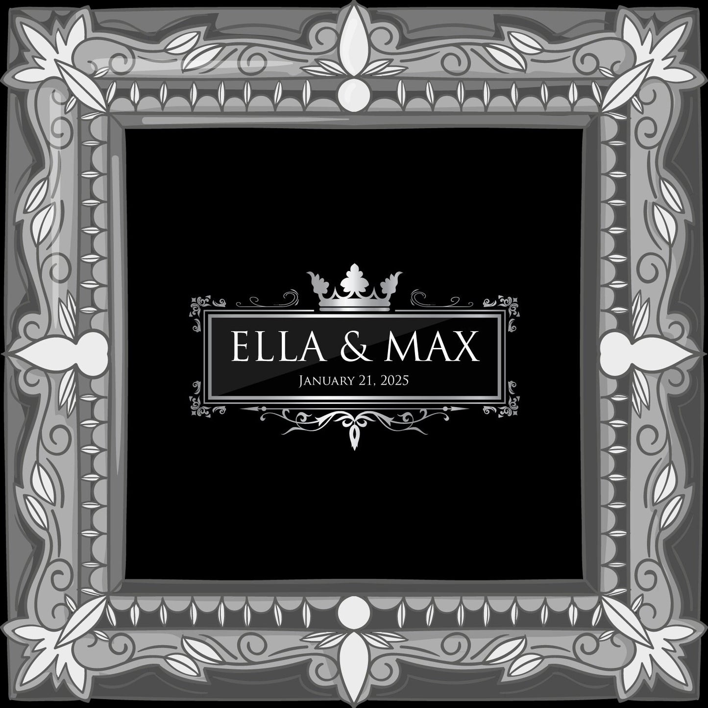 Super Unique Photo Frame Wedding Dance Floor Wrap Gloss Removable Vinyl. Print and Vinyl to cover the entire dancefloor. Wedding logo design