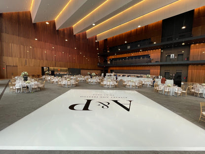 Custom Wedding Decal Dance Floor Wrap Gloss Removable Vinyl. Monogram Print and Vinyl to cover the entire dancefloor. Wedding logo design