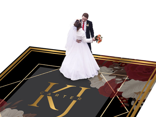 Full Print Custom Wedding Decal Dance Floor Wrap Gloss Removable Vinyl. Wedding Dancefloor design. Free Shipping