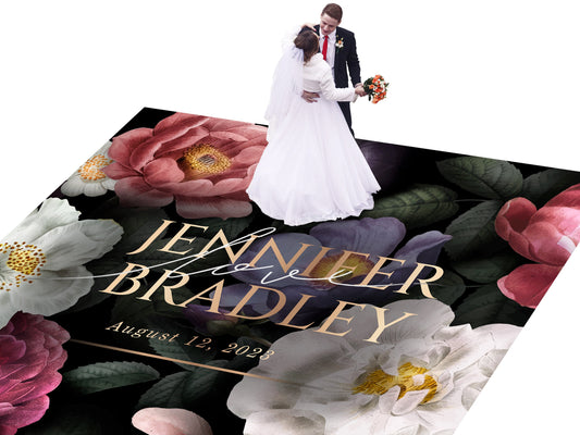 Full Print Custom Wedding Decal Dance Floor Wrap Gloss Removable Vinyl. Wedding Dancefloor design. Free Shipping