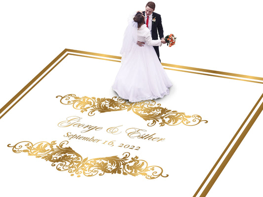 Full Print Custom Wedding Decal Dance Floor Wrap Gloss Removable Vinyl. Wedding Dancefloor design. Free Shipping