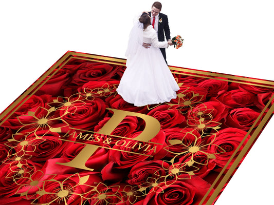 Full Print Custom Wedding Decal Dance Floor Wrap Gloss Removable Vinyl. Wedding Dancefloor design. Free Shipping
