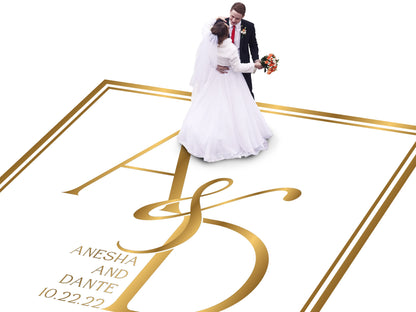 Full Print Custom Wedding Decal Dance Floor Wrap Gloss Removable Vinyl. Wedding Dancefloor design. Free Shipping
