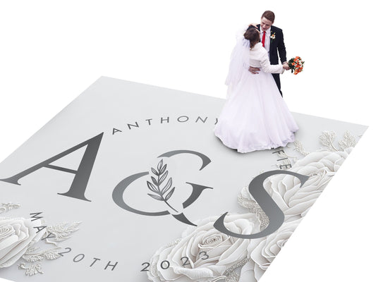 Full Print Custom Wedding Decal Dance Floor Wrap Gloss Removable Vinyl. Wedding Dancefloor design. Free Shipping