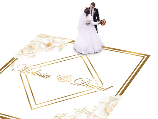 Full Print Custom Wedding Decal Dance Floor Wrap Gloss Removable Vinyl. Wedding Dancefloor design. Free Shipping