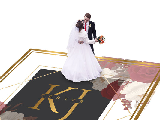 Full Print Custom Wedding Decal Dance Floor Wrap Gloss Removable Vinyl. Wedding Dancefloor design. Free Shipping