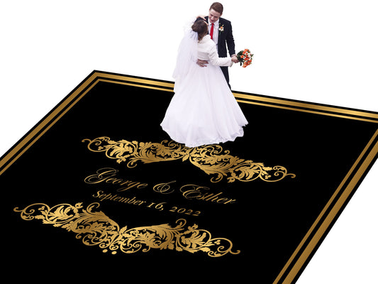 Full Print Custom Wedding Decal Dance Floor Wrap Gloss Removable Vinyl. Wedding Dancefloor design. Free Shipping