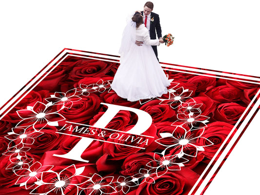 Full Print Custom Wedding Decal Dance Floor Wrap Gloss Removable Vinyl. Wedding Dancefloor design. Free Shipping