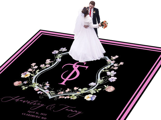 Full Print Custom Wedding Decal Dance Floor Wrap Gloss Removable Vinyl. Wedding Dancefloor design. Free Shipping