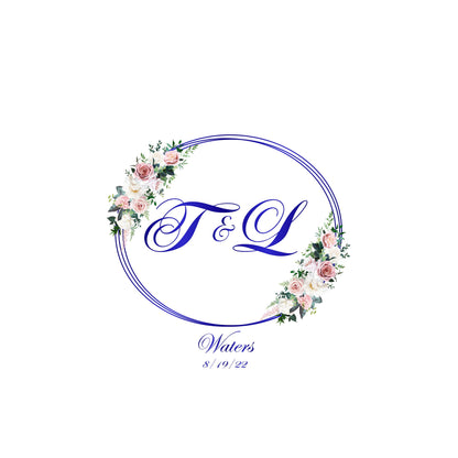 Custom Wedding Decal Dance Floor Wrap Gloss Removable Vinyl. Monogram Print and Vinyl to cover the entire dancefloor. Wedding logo design