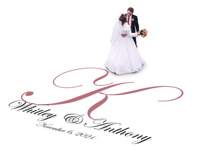 Custom Wedding Decal Dance Floor Wrap Gloss Removable Vinyl. Monogram Print and Vinyl to cover the entire dancefloor. Wedding logo design