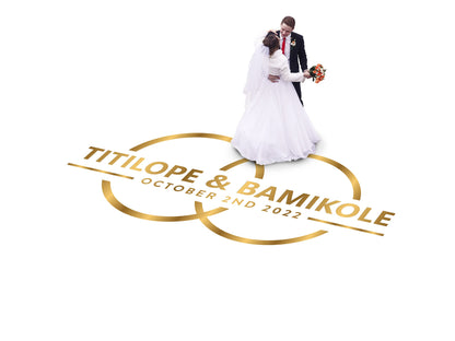 Custom Wedding Decal Dance Floor Wrap Gloss Removable Vinyl. Monogram Print and Vinyl to cover the entire dancefloor. Wedding logo design