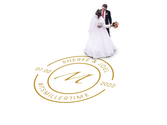 Custom Wedding Decal Dance Floor Wrap Gloss Removable Vinyl. Monogram Print and Vinyl to cover the entire dancefloor. Wedding logo design