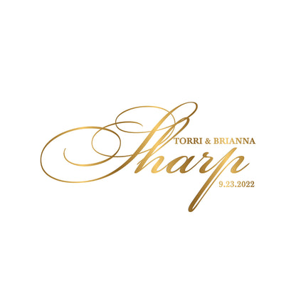 Custom Wedding Decal Dance Floor Wrap Gloss Removable Vinyl. Monogram Print and Vinyl to cover the entire dancefloor. Wedding logo design