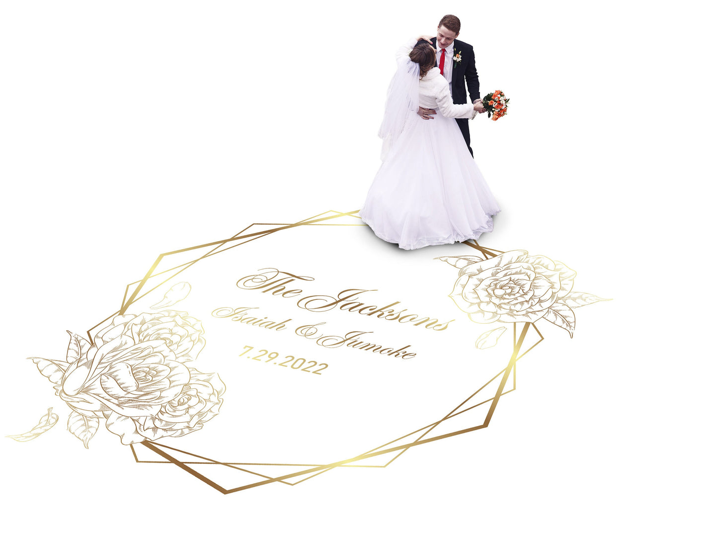 Custom Wedding Decal Dance Floor Wrap Gloss Removable Vinyl. Monogram Print and Vinyl to cover the entire dancefloor. Wedding logo design