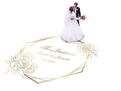 Custom Wedding Decal Dance Floor Wrap Gloss Removable Vinyl. Monogram Print and Vinyl to cover the entire dancefloor. Wedding logo design
