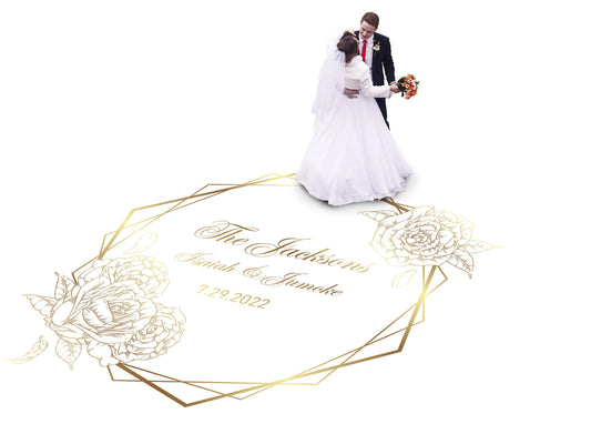 Custom Wedding Decal Dance Floor Wrap Gloss Removable Vinyl. Monogram Print and Vinyl to cover the entire dancefloor. Wedding logo design