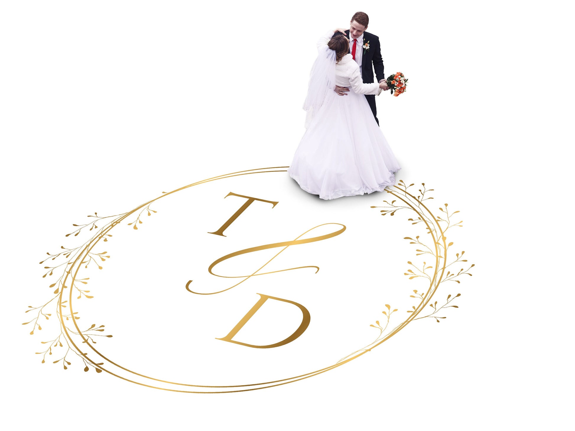 Custom Wedding Decal Dance Floor Wrap Gloss Removable Vinyl. Monogram Print and Vinyl to cover the entire dancefloor. Wedding logo design