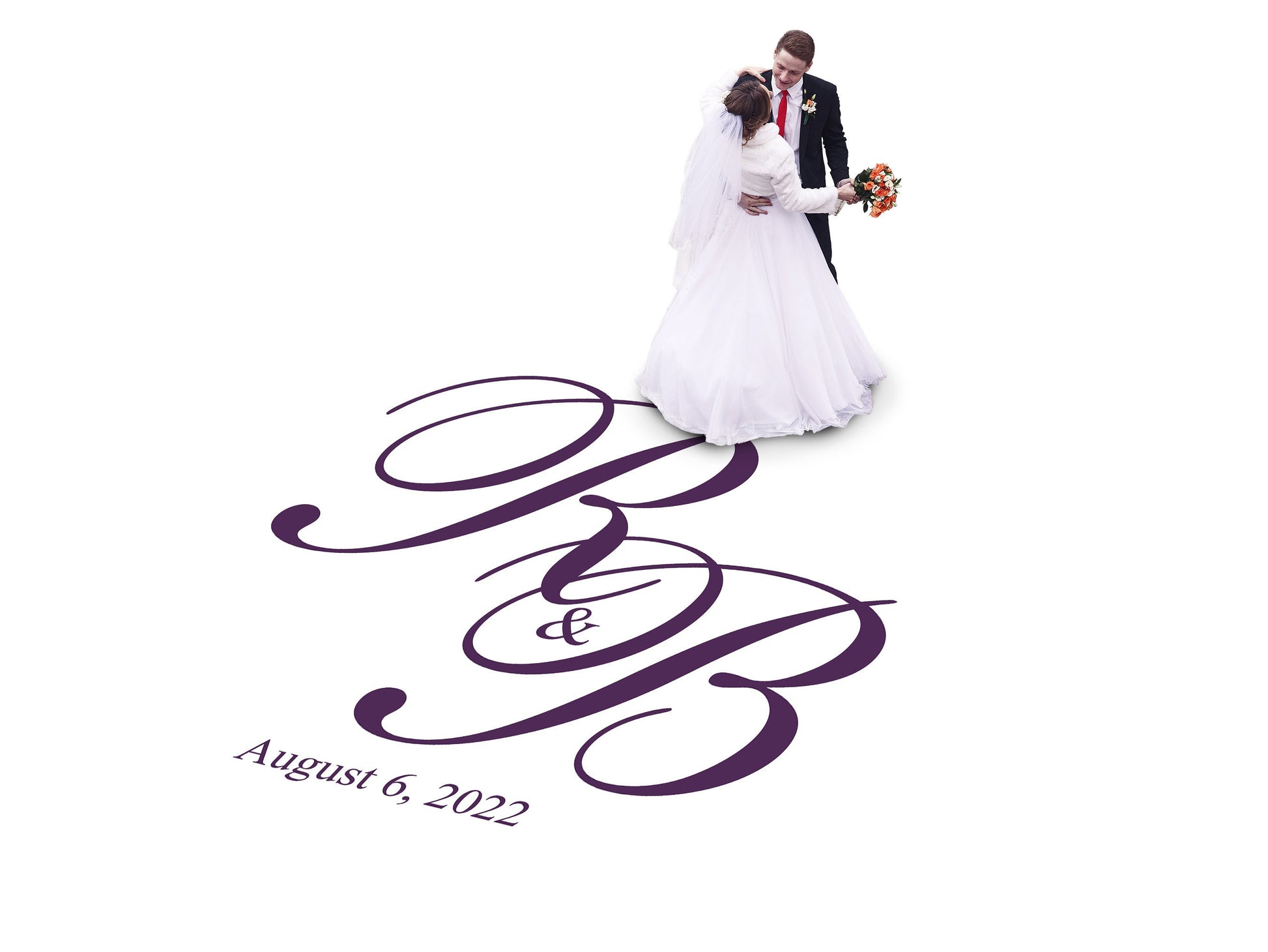Custom Wedding Decal Dance Floor Wrap Gloss Removable Vinyl. Monogram Print and Vinyl to cover the entire dancefloor. Wedding logo design