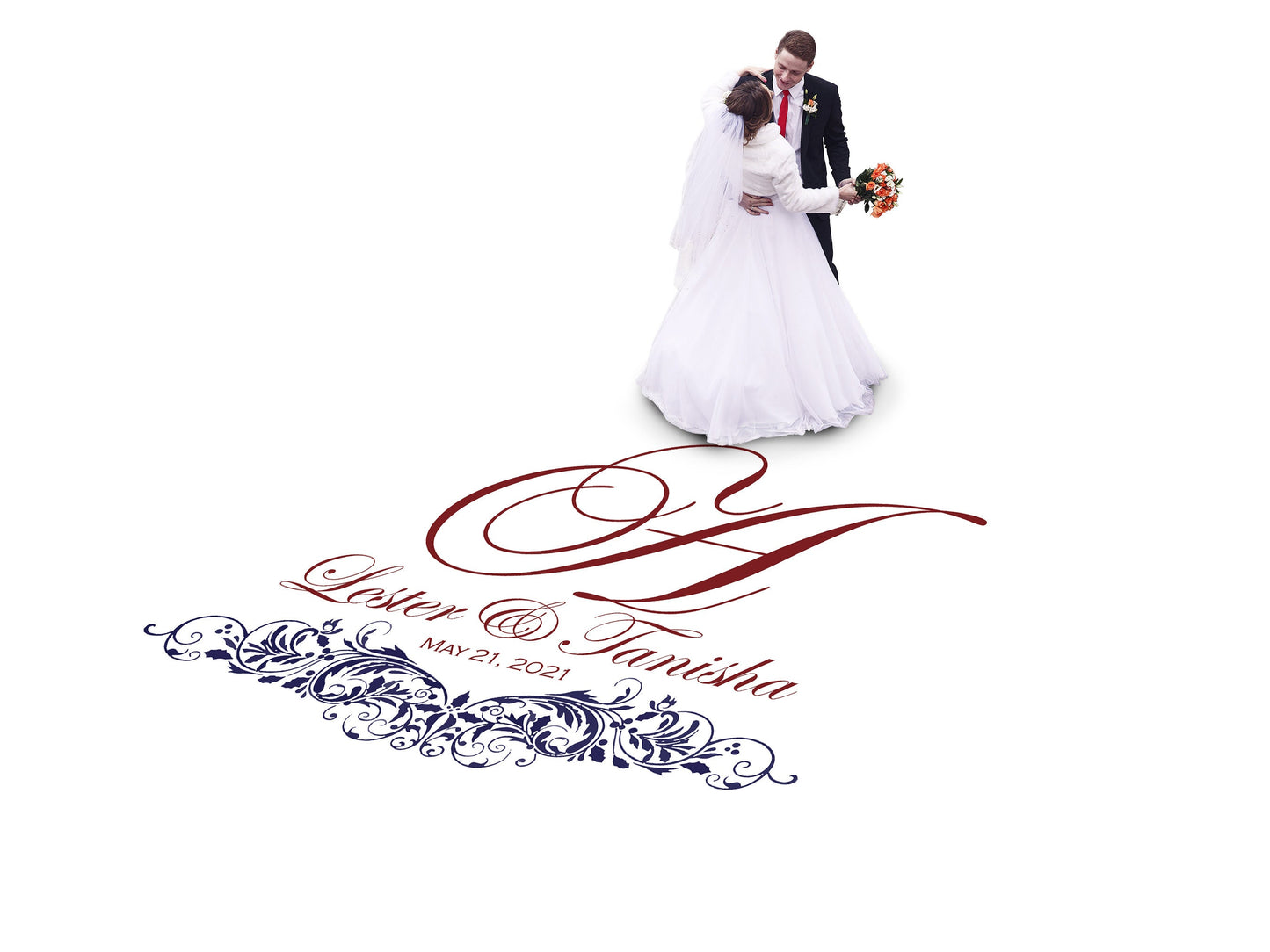 Custom Wedding Decal Dance Floor Wrap Gloss Removable Vinyl. Monogram Print and Vinyl to cover the entire dancefloor. Wedding logo design
