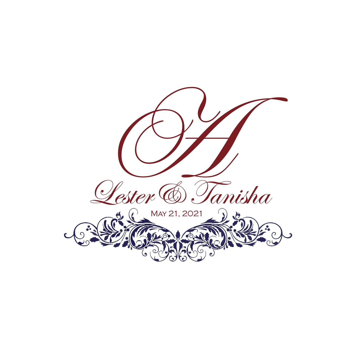 Custom Wedding Decal Dance Floor Wrap Gloss Removable Vinyl. Monogram Print and Vinyl to cover the entire dancefloor. Wedding logo design