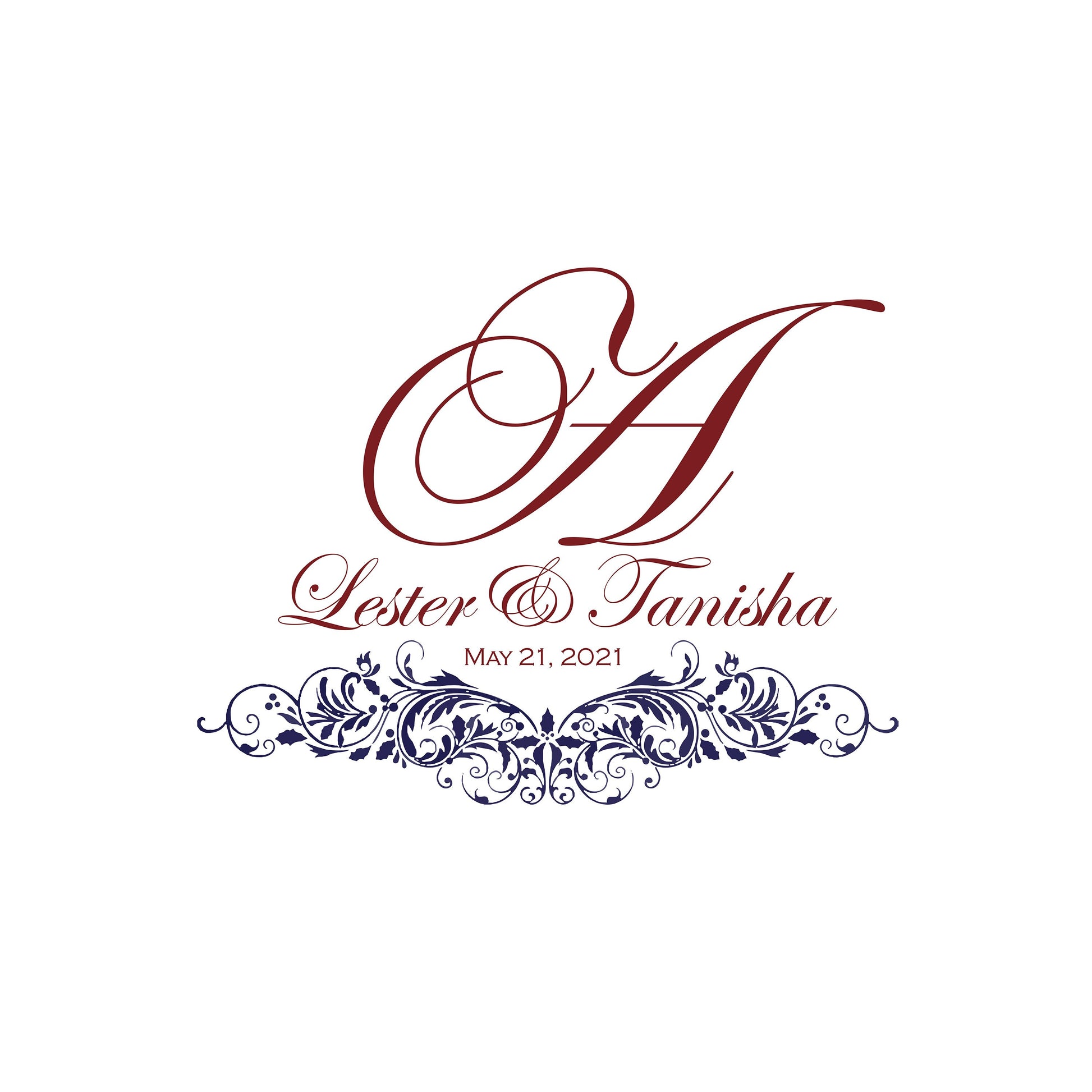Custom Wedding Decal Dance Floor Wrap Gloss Removable Vinyl. Monogram Print and Vinyl to cover the entire dancefloor. Wedding logo design