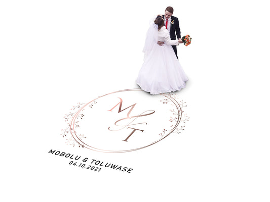 Custom Wedding Decal Dance Floor Wrap Gloss Removable Vinyl. Monogram Print and Vinyl to cover the entire dancefloor. Wedding logo design